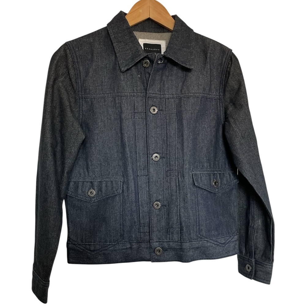 Sean John Button Up Denim 2 Tone Jacket Sz L(14-16)